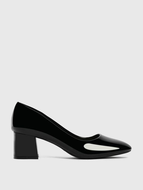 Zapatos Taco Negro Oficina Weide GH52-1