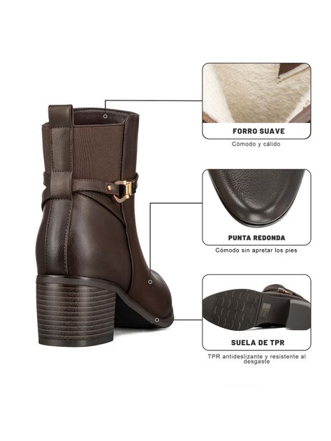 Botin Casual Mujer De Moda Vintage Tacon Grueso Weide ZS66-5