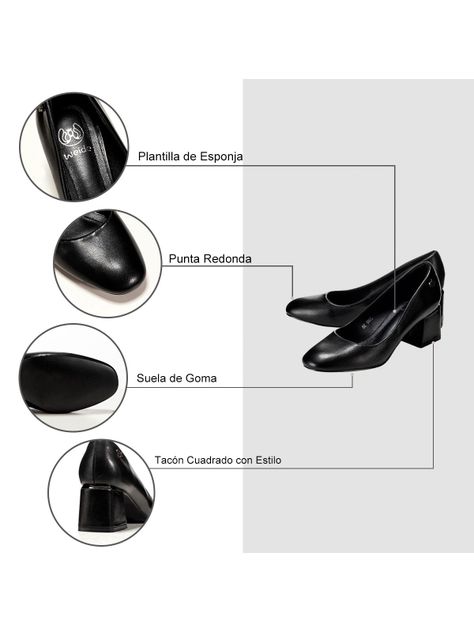 Zapatos Taco Negro Formal Mujer Weide JS60-6