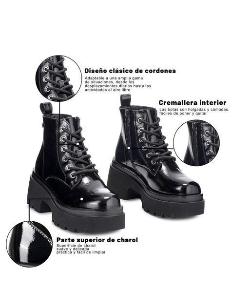 Botin Negro Casual Mujer Weide DH31B-4