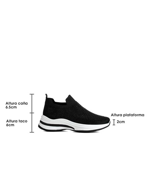 Zapatilla Negro Casual Mujer Weide TFA197-5
