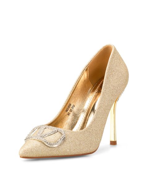 Zapatos Taco Alto Dorado Fiesta GHE12 Weide-0