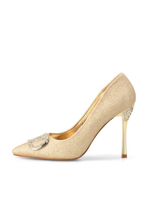 Zapatos Taco Alto Dorado Fiesta GHE12 Weide-1