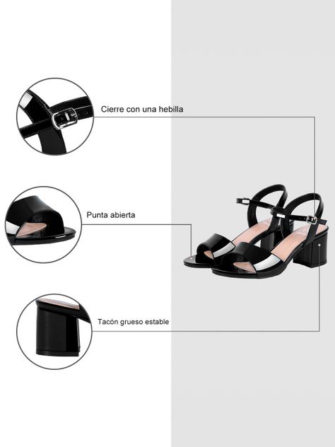 Sandalia Casual Taco Negra Mujer Weide GH64-6