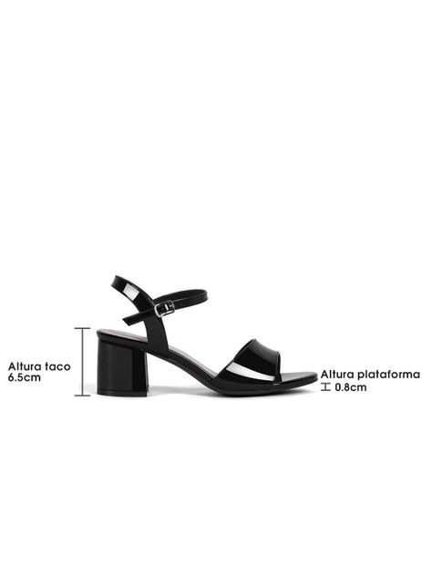 Sandalia Casual Taco Negra Mujer Weide GH64-5
