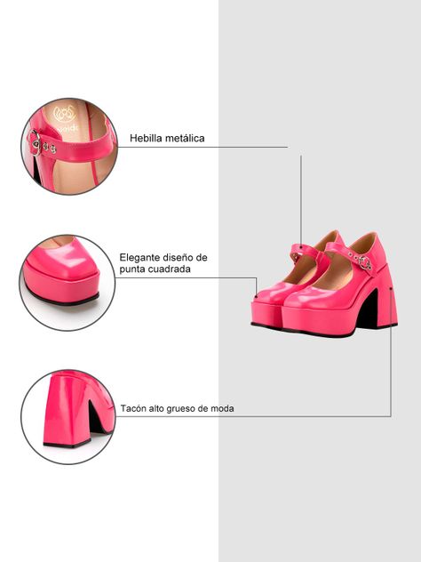 Zapato Taco Alto  Rosado Casual YL52 Weide-5