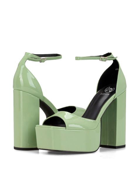 Sandalia Plataforma Verde Casual GHE18 Weide-4
