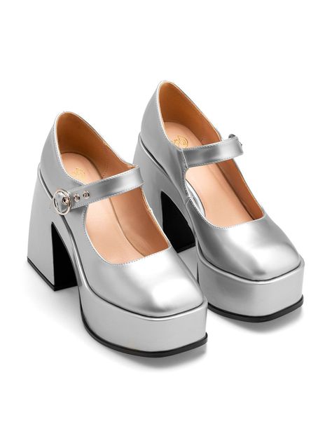 Zapato Taco Alto  Plateado Casual YL52 Weide-4