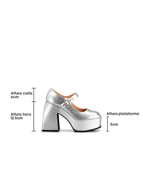 Zapato Taco Alto  Plateado Casual YL52 Weide-5