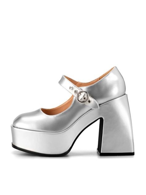 Zapato Taco Alto  Plateado Casual YL52 Weide-1