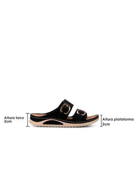 Sandalia Plana Casual Mujer Negra Weide JN31-4