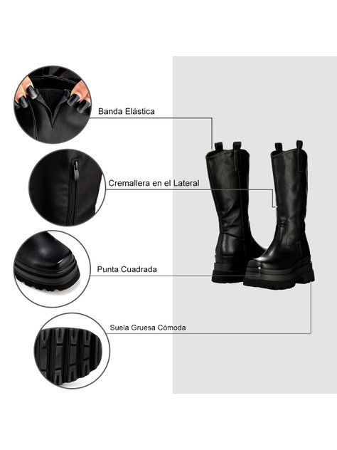 Bota Negro Casual Mujer Weide CZY580-5