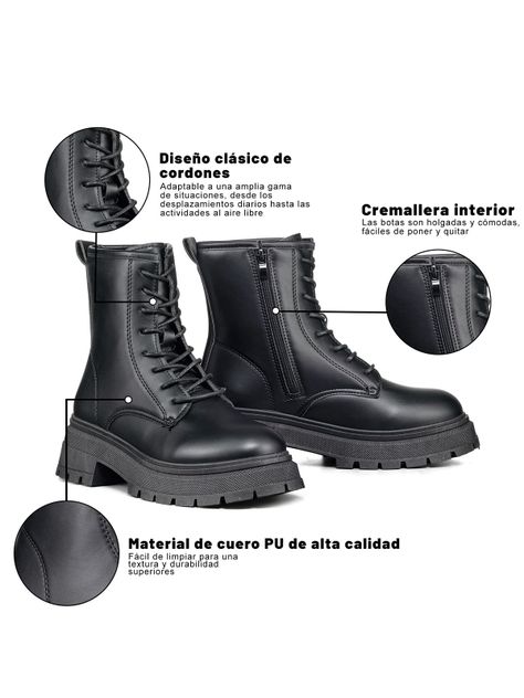Botin Casual Mujer Negro Plataforma Weide SL30-4