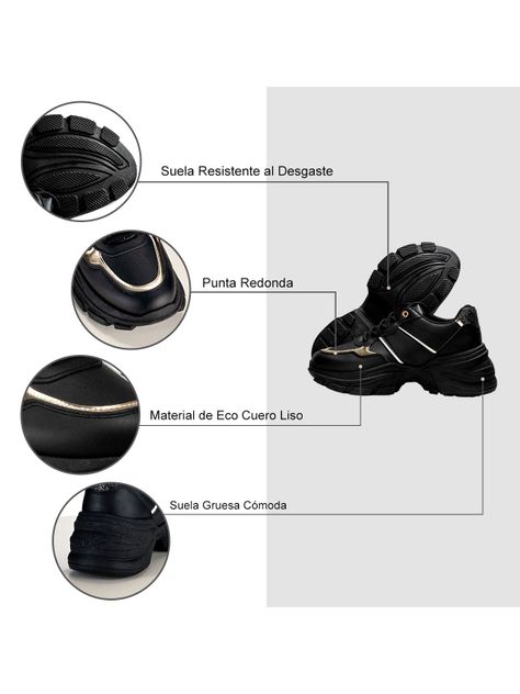 Zapatillas Negro Casual Mujer Weide SL05-6