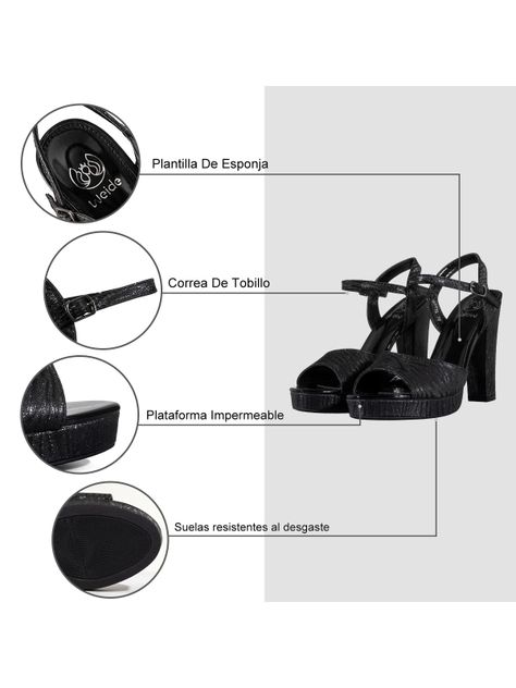 Sandalia Taco Fiesta Elegante Glitter Mujer Weide YOU237-5