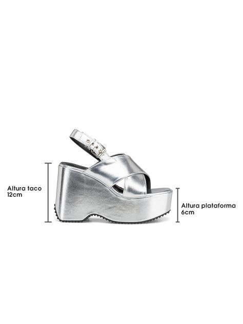 Sandalia Plataforma Plateado Fiesta LT106 Weide-4