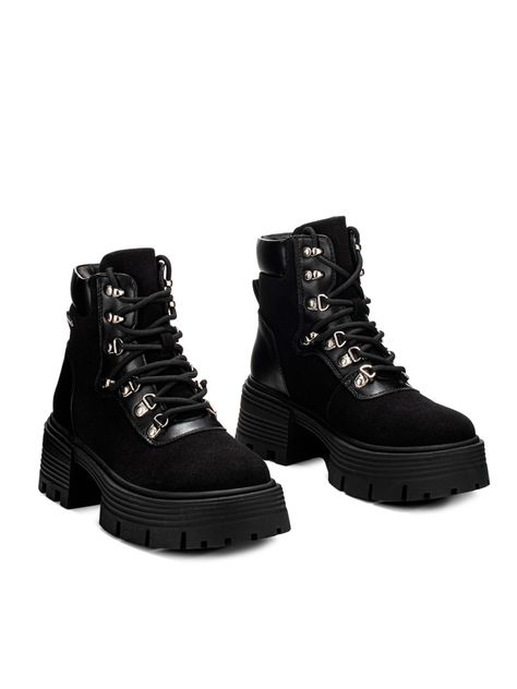 Botin Negro Casual Mujer Weide DH73-4