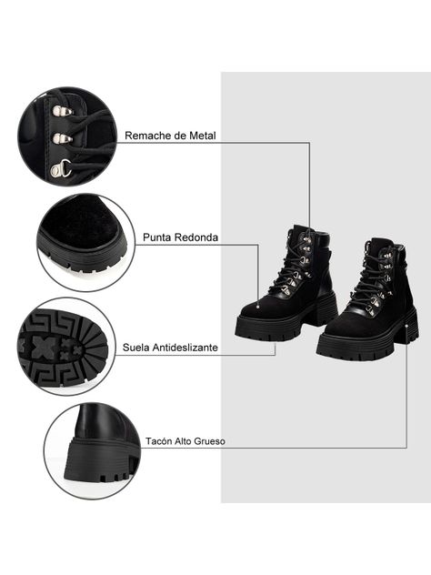 Botin Negro Casual Mujer Weide DH73-6