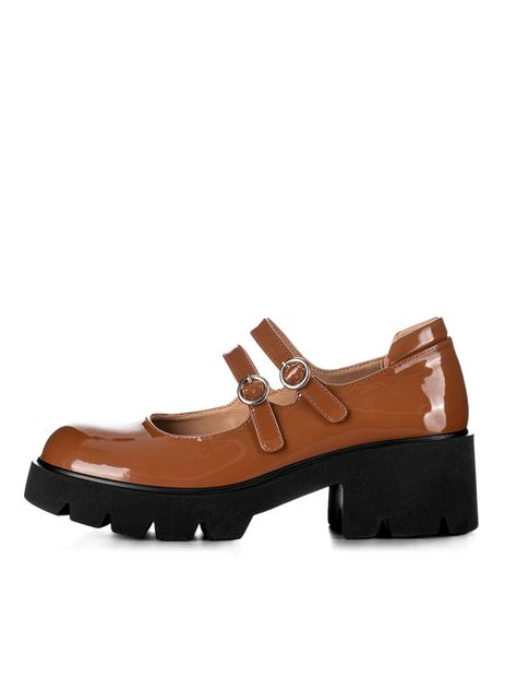 Zapatos Taco Mary Jane Marron Formal Mujer Weide YL57-2