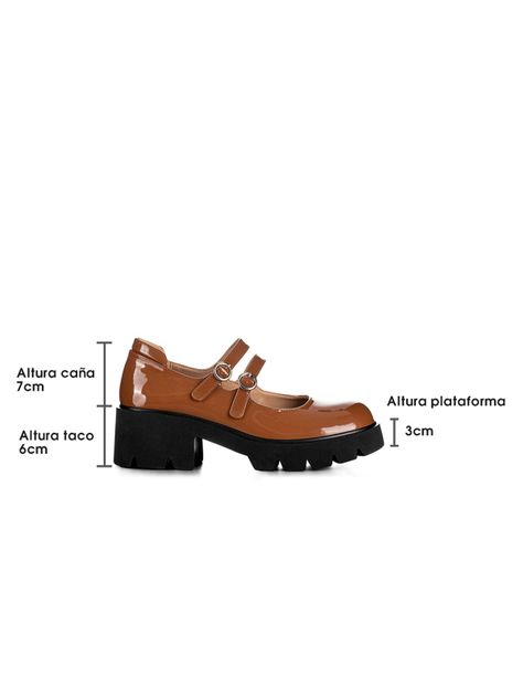 Zapatos Taco Mary Jane Marron Formal Mujer Weide YL57-5
