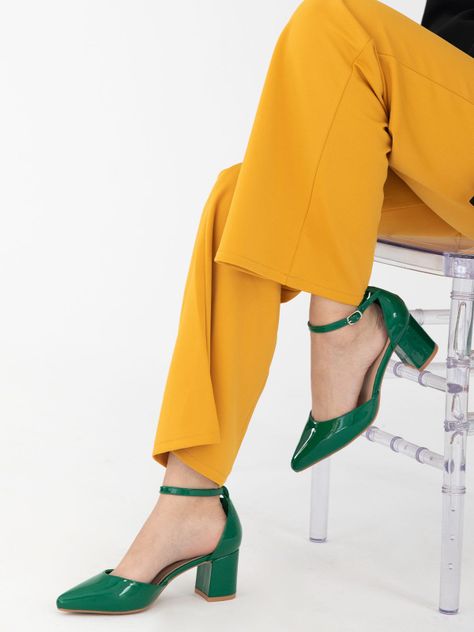 Zapato Taco Alto Verde Fiesta Mujer Weide GH63-1