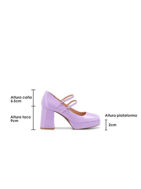 Zapato Taco Morado Casual YL39 Weide-4