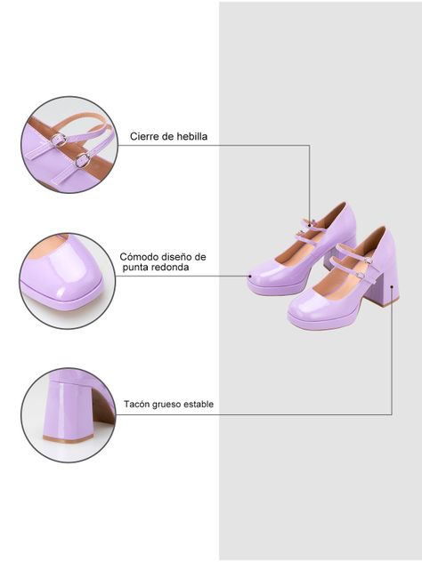 Zapato Taco Morado Casual YL39 Weide-5