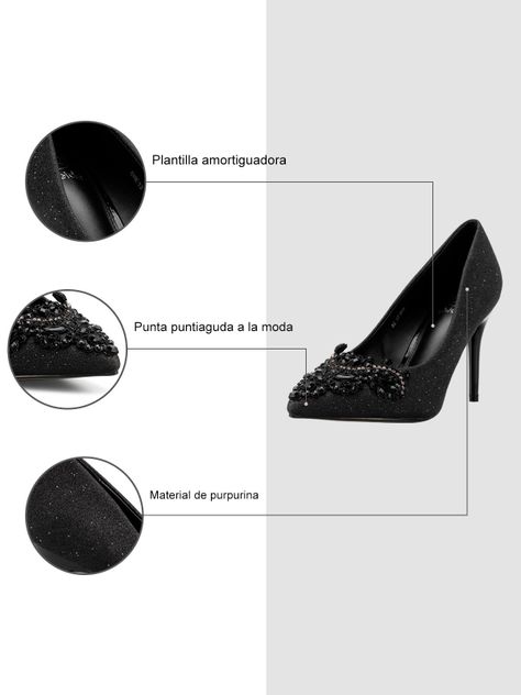 Zapato Taco Alto Negro Fiesta GHE13 Weide-5
