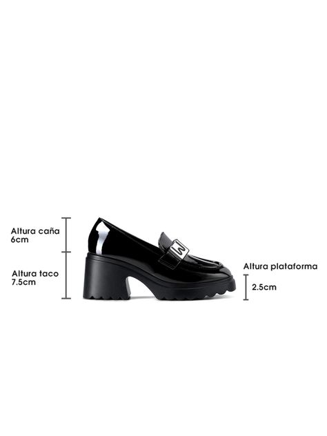 Mocasín Plataforma Negro Casual JN25 Weide-4