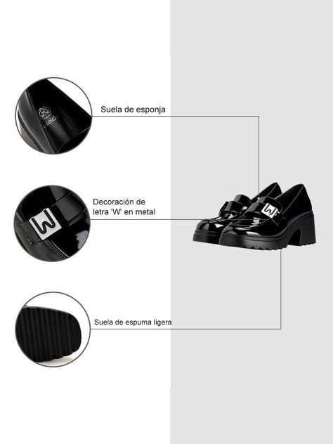 Mocasín Plataforma Negro Casual JN25 Weide-5