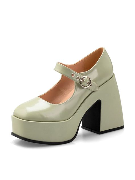 Zapato Taco Alto  Verde Casual YL52 Weide-0