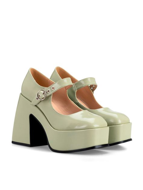 Zapato Taco Alto  Verde Casual YL52 Weide-2