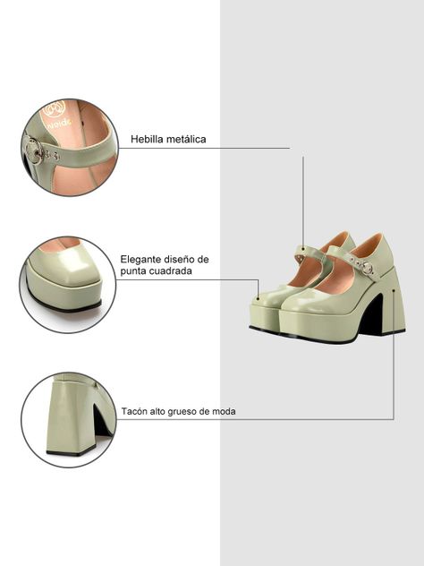 Zapato Taco Alto  Verde Casual YL52 Weide-5