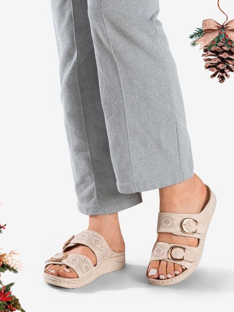 Sandalia Plana Casual Mujer Beige Weide JN31-2