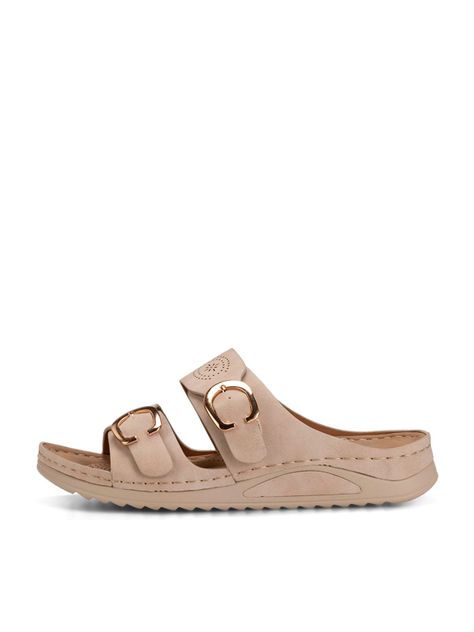 Sandalia Plana Casual Mujer Beige Weide JN31-7