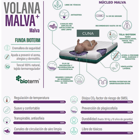 Colchón Lémur Volana - Anti plagiocefalia y Anti Asfixia new-3