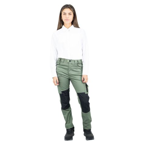 Pantalón Cargo HW Dakota Spandex Mujer Verde Oliva-4