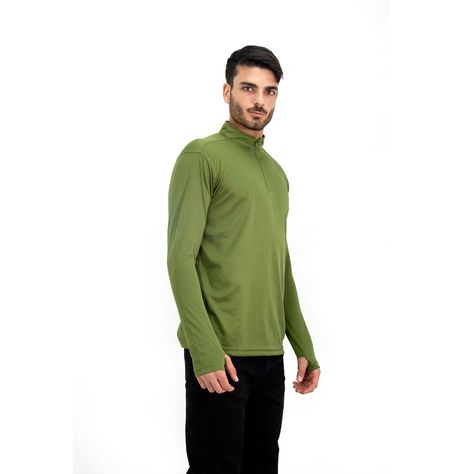 Polera Quebec Half-Zip Verde Oliva Hombre-0