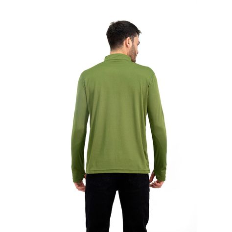 Polera Quebec Half-Zip Verde Oliva Hombre-2