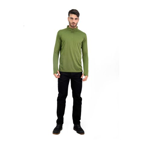 Polera Quebec Half-Zip Verde Oliva Hombre-3