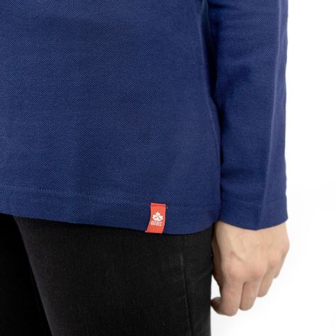 Polera Pique Quebec Manga Larga Azul Mujer-5