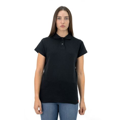 Polera Pique Quebec Manga corta Negro Mujer-0