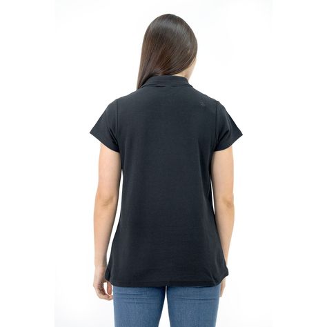 Polera Pique Quebec Manga corta Negro Mujer-3