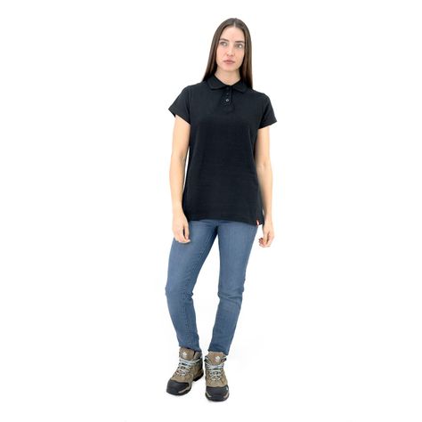Polera Pique Quebec Manga corta Negro Mujer-4