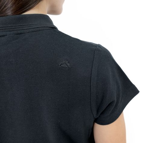 Polera Pique Quebec Manga corta Negro Mujer-5