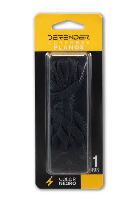 Cordones Defender Plano Negro Medium-1