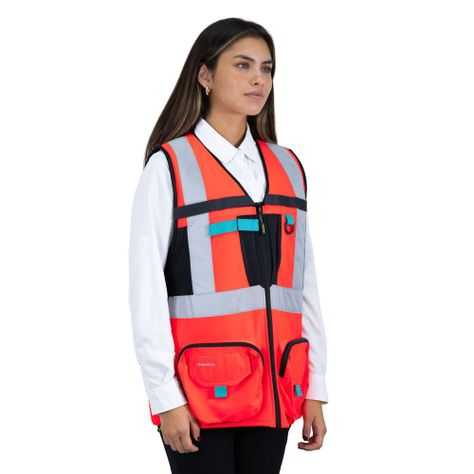 Chaleco Geologo Alaska xpert Mujer Rojo-2