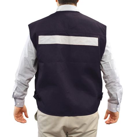 Chaleco Geólogo Poplin con Cinta Azul-1