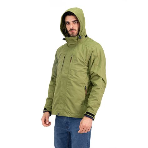 Parka Desmontable Quebec Ottawa 3 en 1 Verde Oliva-3