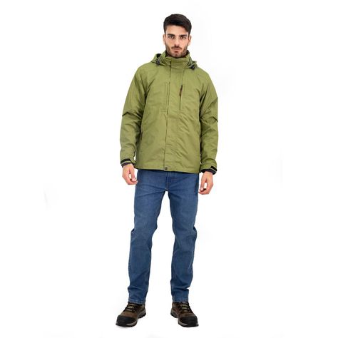 Parka Desmontable Quebec Ottawa 3 en 1 Verde Oliva-4